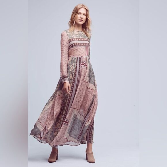 Anthropologie MARIAGRAZIA PANIZZI Cavina Maxi Dress Size 42 - Picture 3 of 13